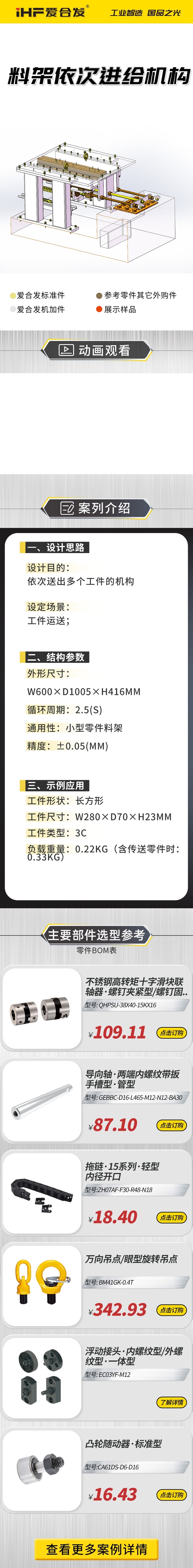愛合發(fā)：案例介紹，料雜架依次進給機構！